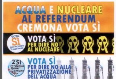 Referendum Acqua e Nucleare in piazza il 2 giugno