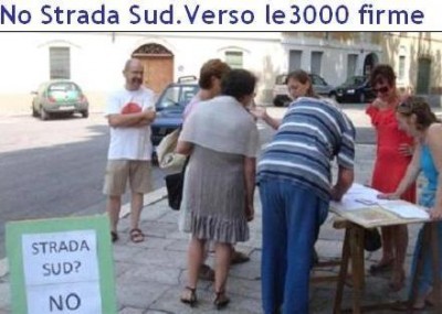 No Strada Sud.Verso le  3000 firme