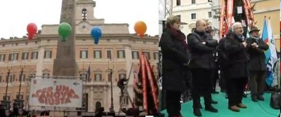 Cgil-Cisl-Uil-Ugl Natale di lotta a Roma