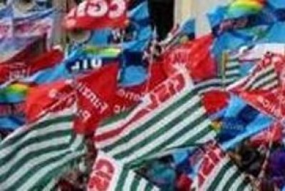 Pensioni. Il presidio di Cgil-Cisl-Uil al Pantheon