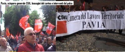 Pavia, sciopero generale CGIL. Immagini del corteo e interventi dal palco Video