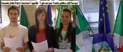 Samuele,Leilei,Rajvir lanciano l’appello “I giovani per l’unità politica dell’Europa”