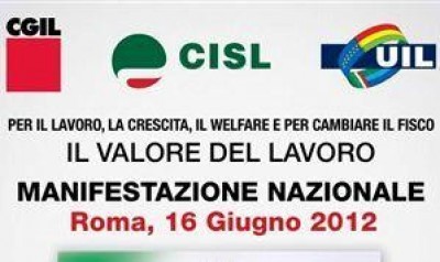 CGIL, CISL e UIL in piazza sabato 16 giugno a Roma