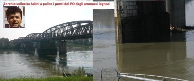 Torchio sollecita Salini a pulire i ponti del PO dagli ammassi legnosi