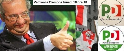 Valter Veltroni luendì 18 a Cremona ore 18