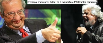 Cremona. L’urlatore ( Grillo) ed il ragionatore ( Veltroni) a confronto (video)