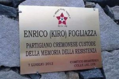 Sul Colle del Lys inaugurata una targa dedicata a Kiro Fogliazza