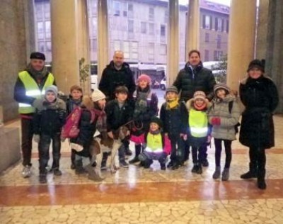 I bambini della linea piedibus “Largo dei pittori”