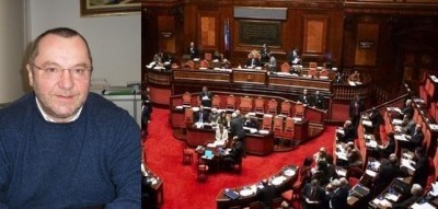 Goveno Renzi. Il Sen.Luciano Pizzetti vota la fiducia.