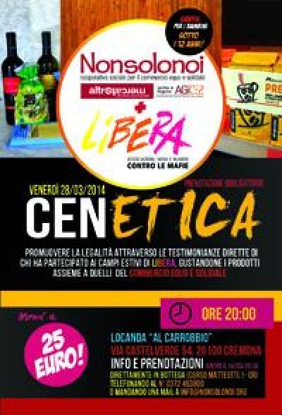 CenETICA, iniziativa promossa da Nonsolonoi e Libera