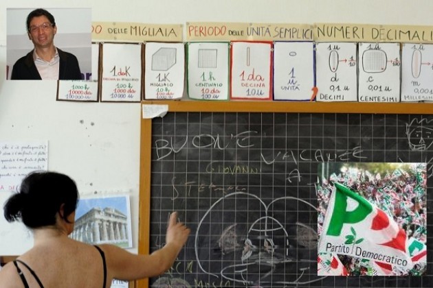 Galimberti ad un incontro sui temi della scuola indetto dal PD