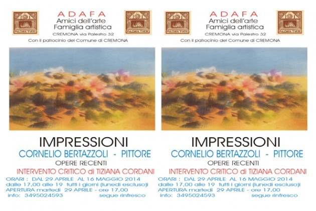 Apre la mostra personale di Cornelio Bertazzoli
