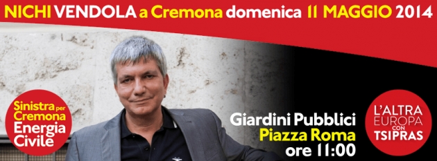 Anche Niki Vendola a Cremona per la campagna delle europee.