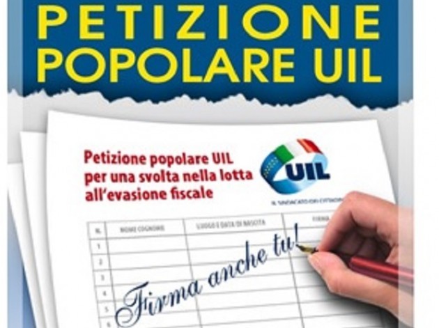 Evasione fiscale. La Uil lancia una petizione popolare