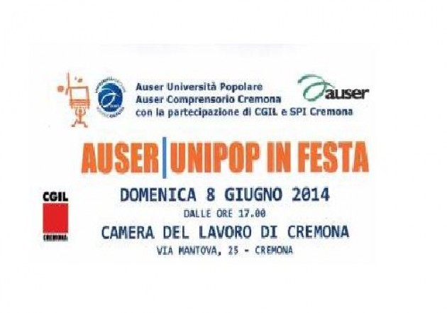 Auser Unipop in festa domenica 8 giugno