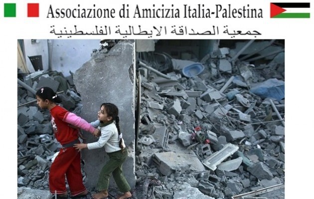 Con i Palestinesi.Presidio in piazza a Brescia