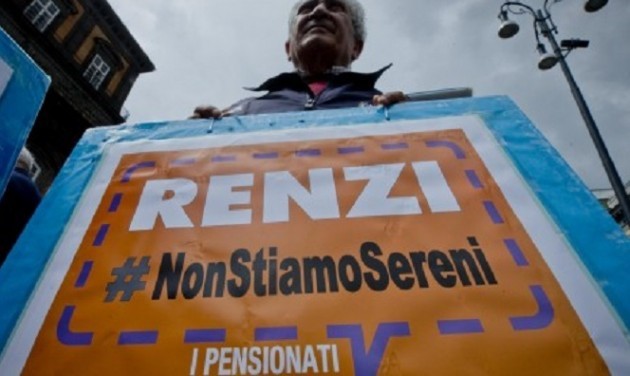 Pensionati a Renzi : #NonStiamoSereni