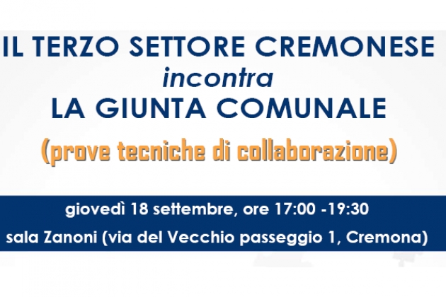 Cremona. Il Terzo Settore incontra la Giunta Comunale