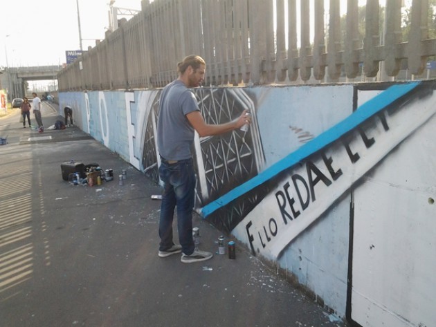 Stazione Milano Rogoredo primo murales dedicato alle parole del lavoro