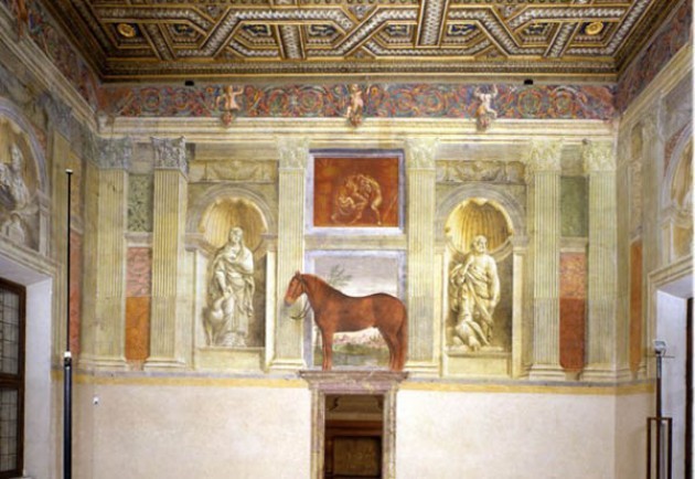 Mostra Mimmo Paladino nella sala dei cavalli a Palazzo Te Mantova