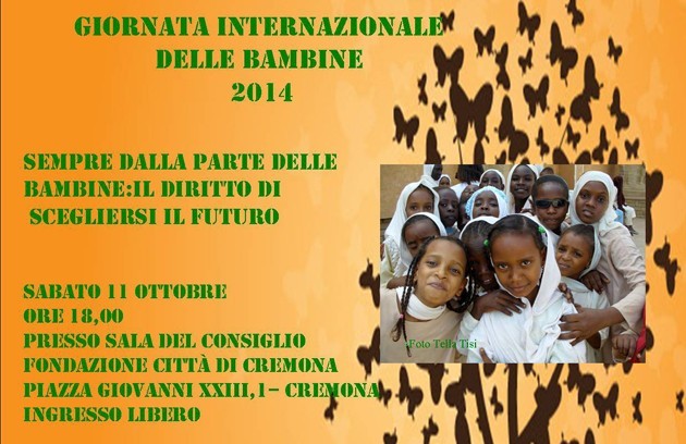 Aida Onlus Cremona organizza Dalla parte delle bambine sabato 11 ottobre 