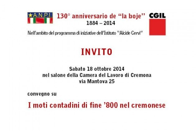 Un convegno a Cremona su moti contadini di fine Ottocento nelle campagne