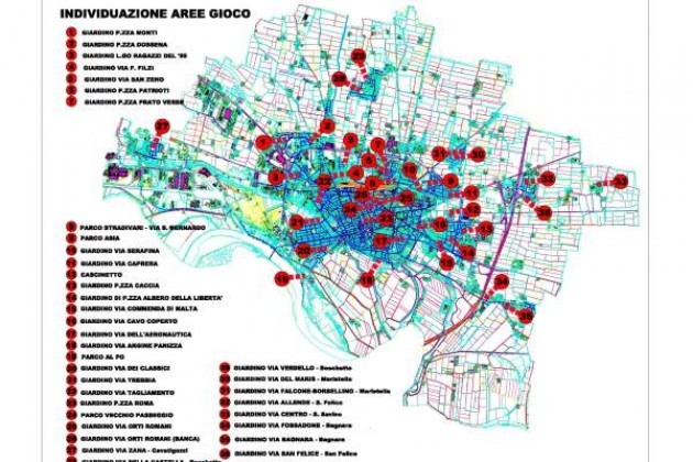 Una mappatura dei parchi giochi di Cremona per manutenzione e più sicurezza