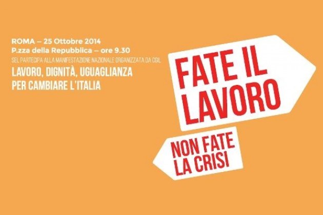 SEL Cremona aderisce alla manifestazione promossa dalla CGIL sabato a Roma