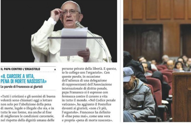 Io, ergastolano, dico grazie al Papa