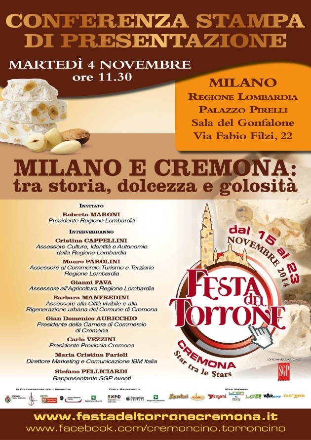 Presentata oggi a Milano la Festa del Torrone 2014