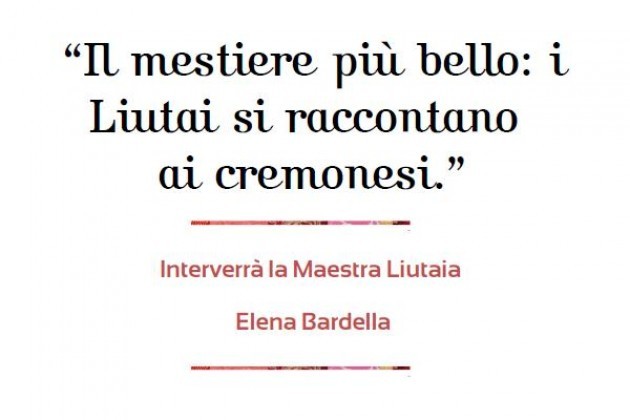I giovedì della Fondazione Lucchi di Cremona, Elena Bardella il 4 dicembre