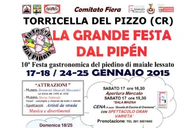 Sagre in provincia di Cremona, a Torricella la 10ª ‘Festa dal pipén’