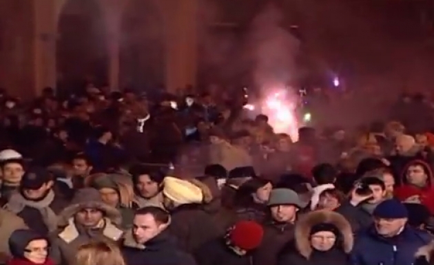 Capodanno in p.zza Stradivari a Cremona con i saluti del Sindaco Galimberti