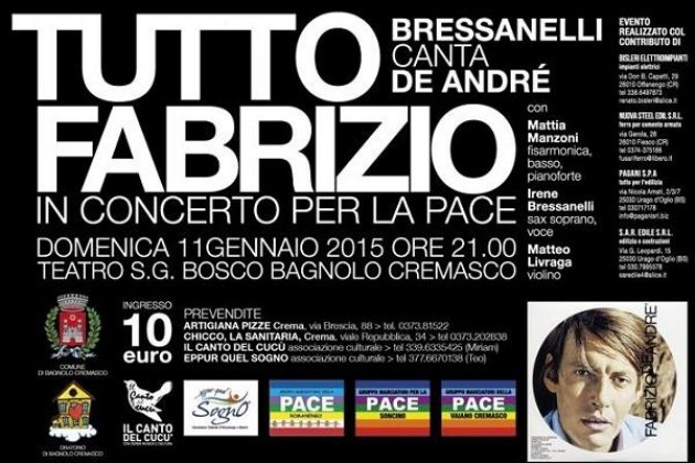 Provincia di Cremona, Bressanelli canta De André a Bagnolo Cremasco