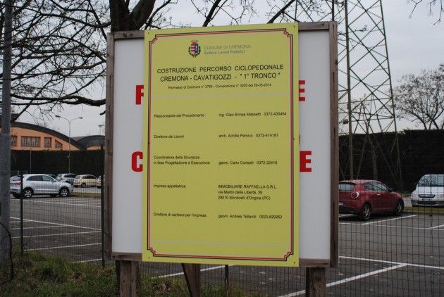 Iniziati i lavori al primo tratto della pista ciclopedonale Cremona-Cavatigozzi