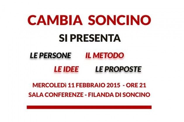 Cambia Soncino si presenta, nuova politica in provincia di Cremona