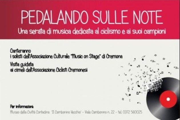 Domani sera a Cremona ‘Pedalando sulle note’, tra musica e ciclismo