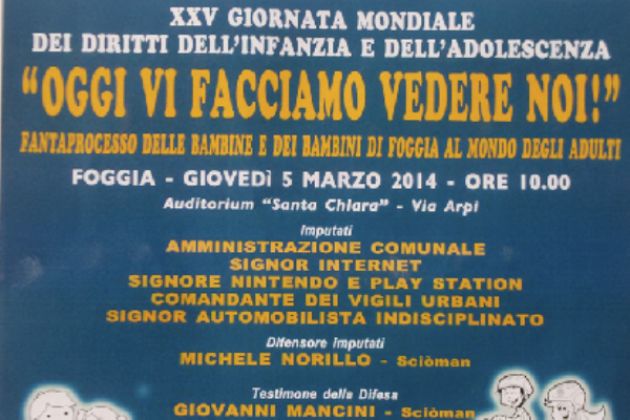 Foggia, i bambini ‘accusano’ gli adulti in un ‘fantaprocesso’