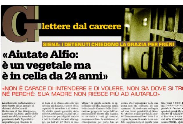 Aiutate Alfio. E’ un vegetale ma in carcere da 24 anni
