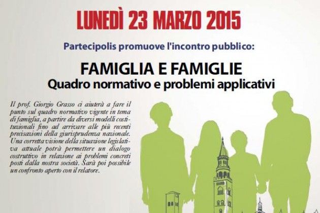 Lunedì 23 marzo il prof. Giorgio Grasso a Cremona, con Partecipolis si parla di famiglie