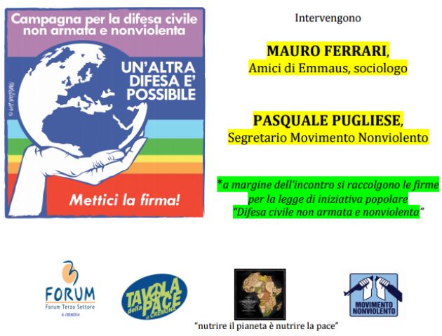 Un’altra difesa è possibile Incontro alle Acli
