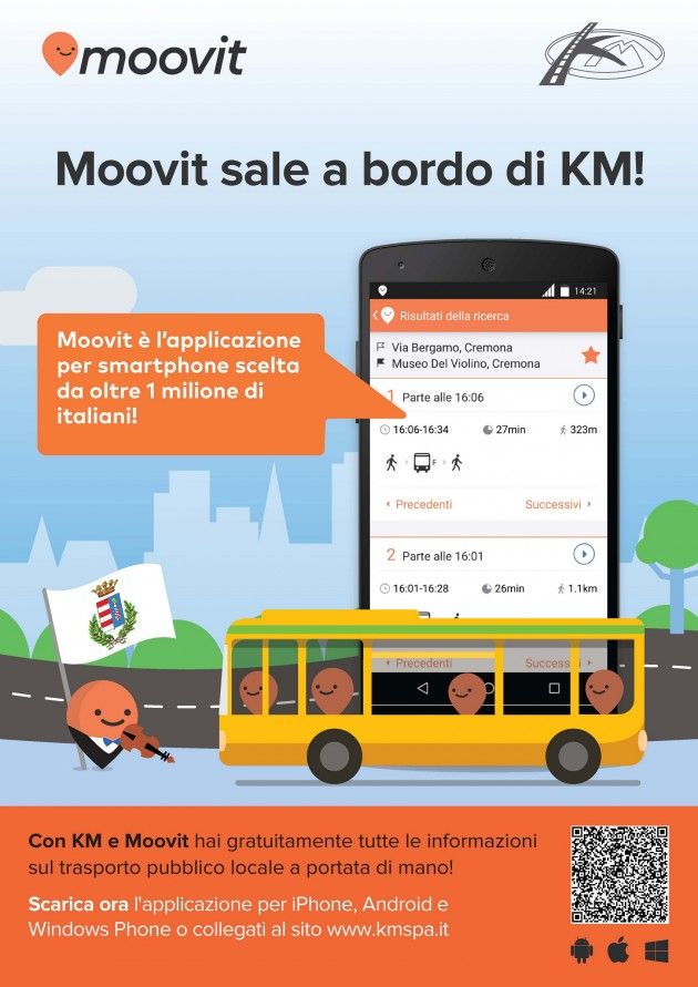 Moovit sale a bordo di KM a Cremona, c’è l’accordo