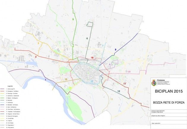Biciplan Cremona in commissione: c'è la bozza della mappa di rete strategica delle ciclabili