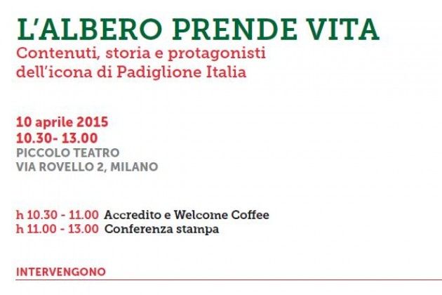 Expo 2015 a Milano, ‘L’albero prende vita’, venerdì conferenza di presentazione