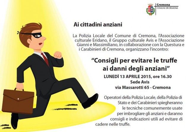 Lunedì un nuovo incontro a Cremona per prevenire le truffe