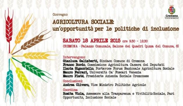 Domani mattina a Cremona un convegno sull’agricoltura sociale