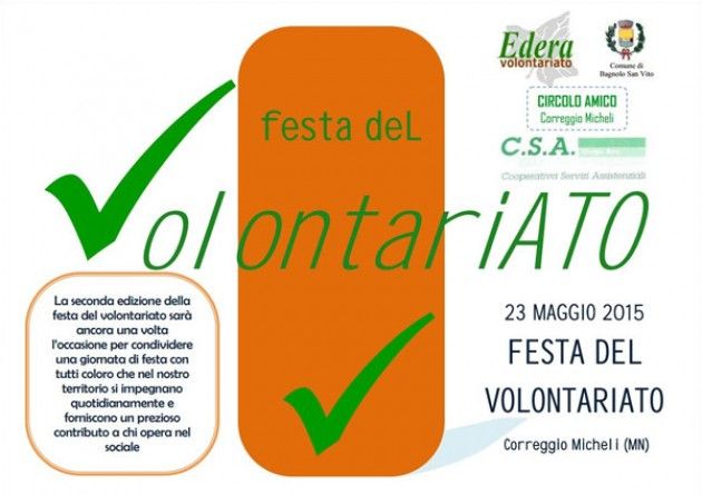 A Correggio Micheli sabato 23 maggio II° 'Festa del Volontariato'