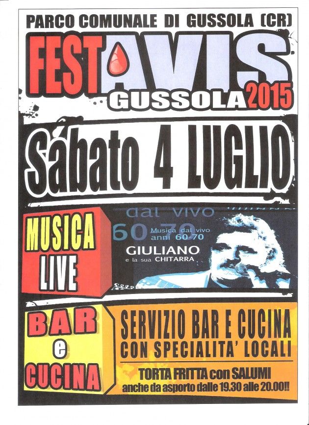 Musica e volontariato in provincia di Cremona, il 4 luglio a Gussola FestAvis