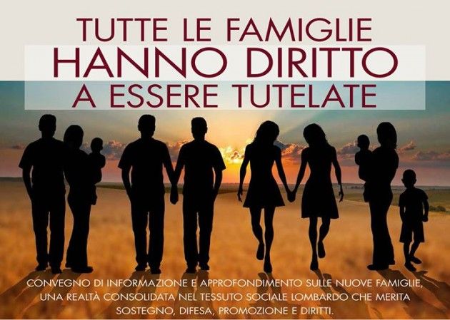 Regione Lombardia, domani convegno su famiglie e diritti, organizzano i 5 Stelle