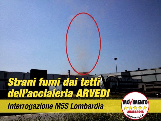 Fumi dall’acciaieria Arvedi, interrogazione del Movimento 5 Stelle Lombardia